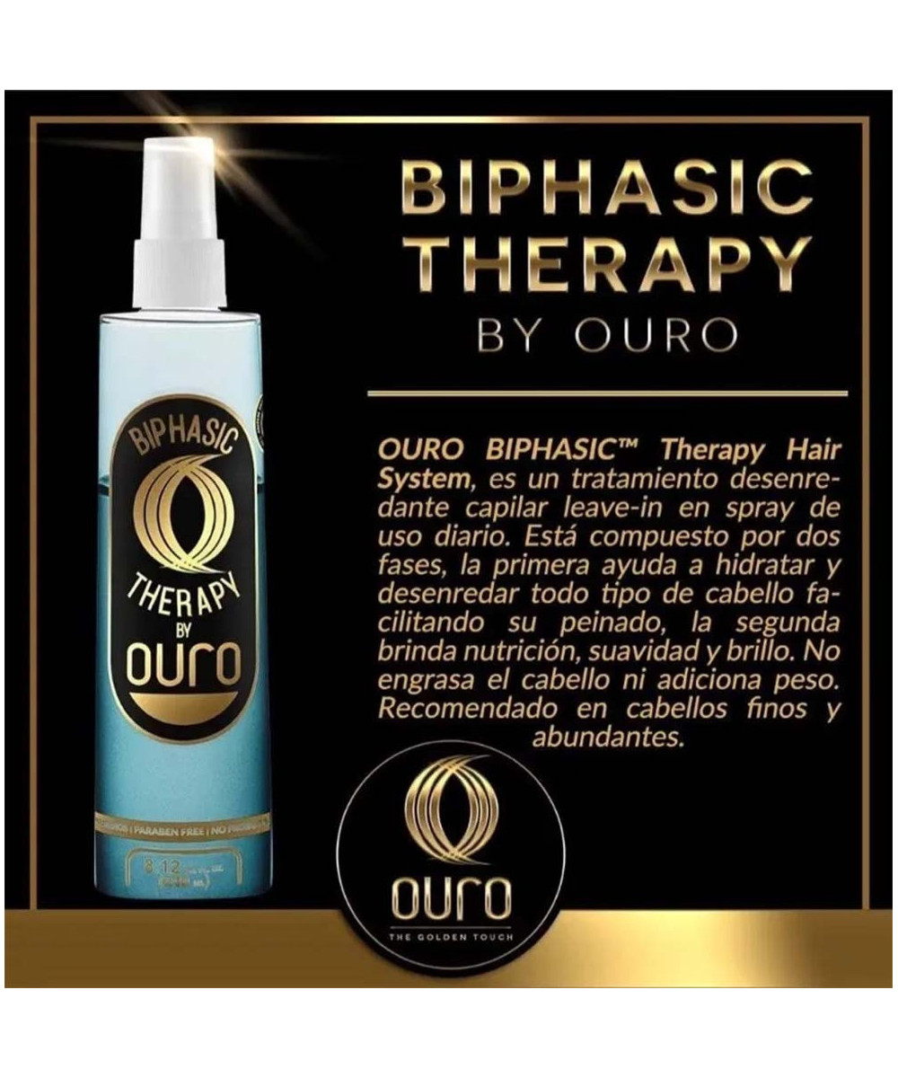Ouro Tratamiento Capilar Bifasico para desenredo (Sin Sulfatos o Parabenos) 8.12 oz