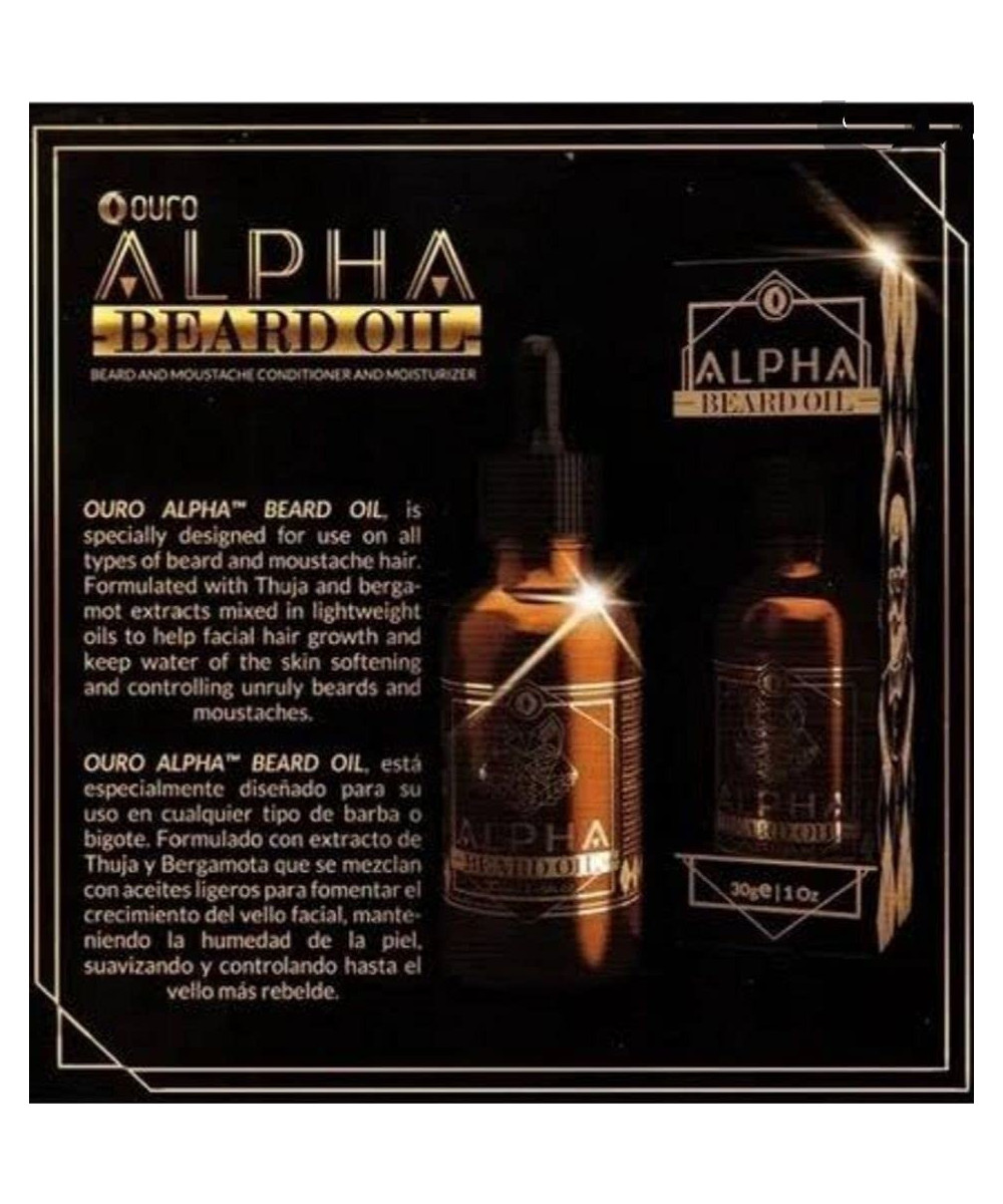 Ouro ALPHA Aceite para el Crecimiento de Barba 1 oz