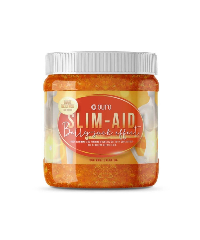 Ouro Slim Aid Belly Suck Efecto Frio Gel Cosmético Adelgazante y Reafirmante 8.5 oz