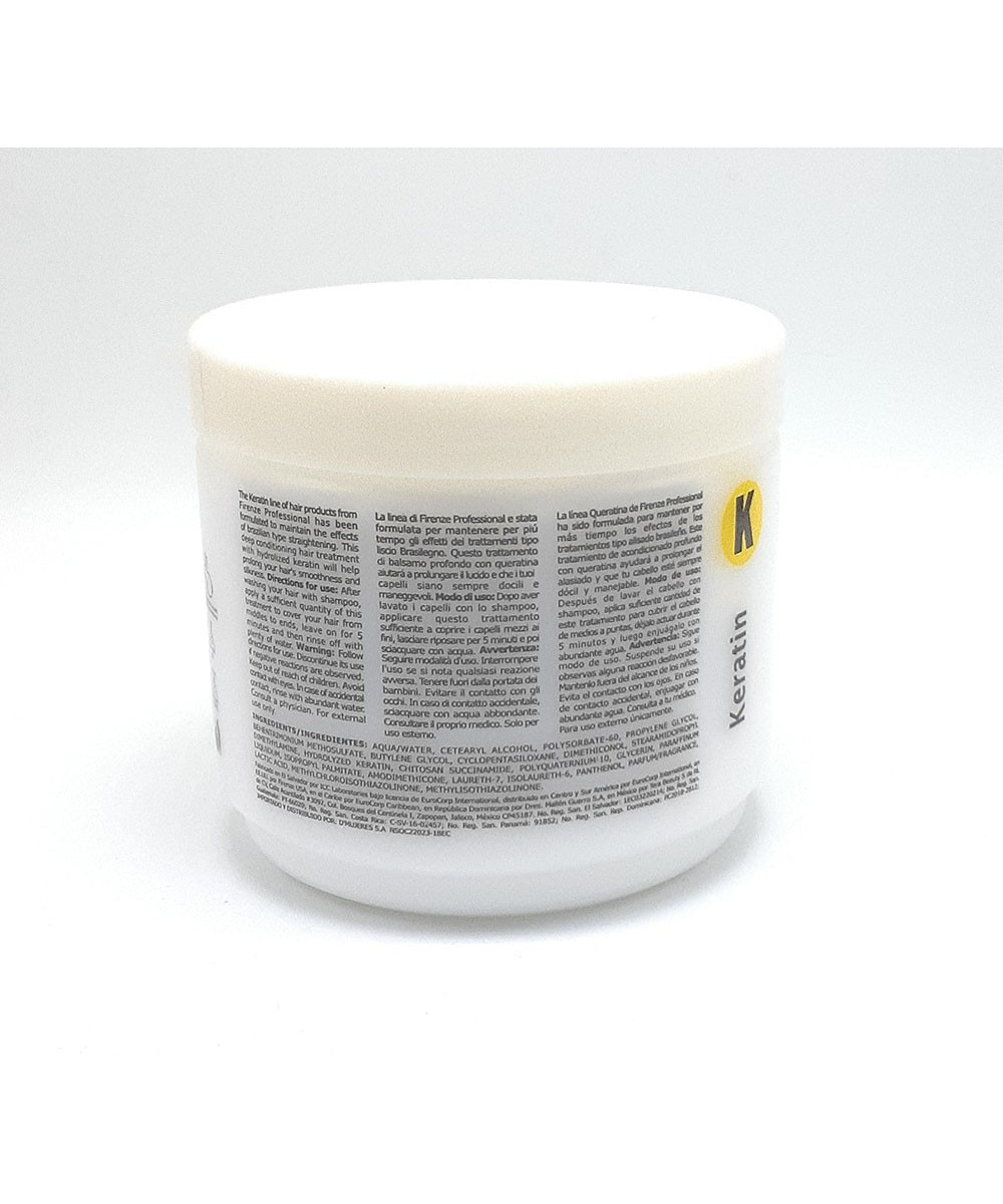 Firenze Professional Keratin Mask Hair Treatment (salt sulfate & paraben free) 13.5 oz