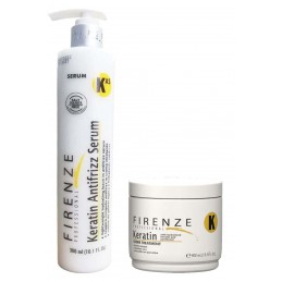 Firenze Professional Keratin Antifrizz Bundle - Keratin Antifrizz Leave-in Serum and Keratin Mask Treatment Pack