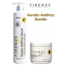 Firenze Professional Keratin Antifrizz Bundle - Keratin Antifrizz Leave-in Serum and Keratin Mask Treatment