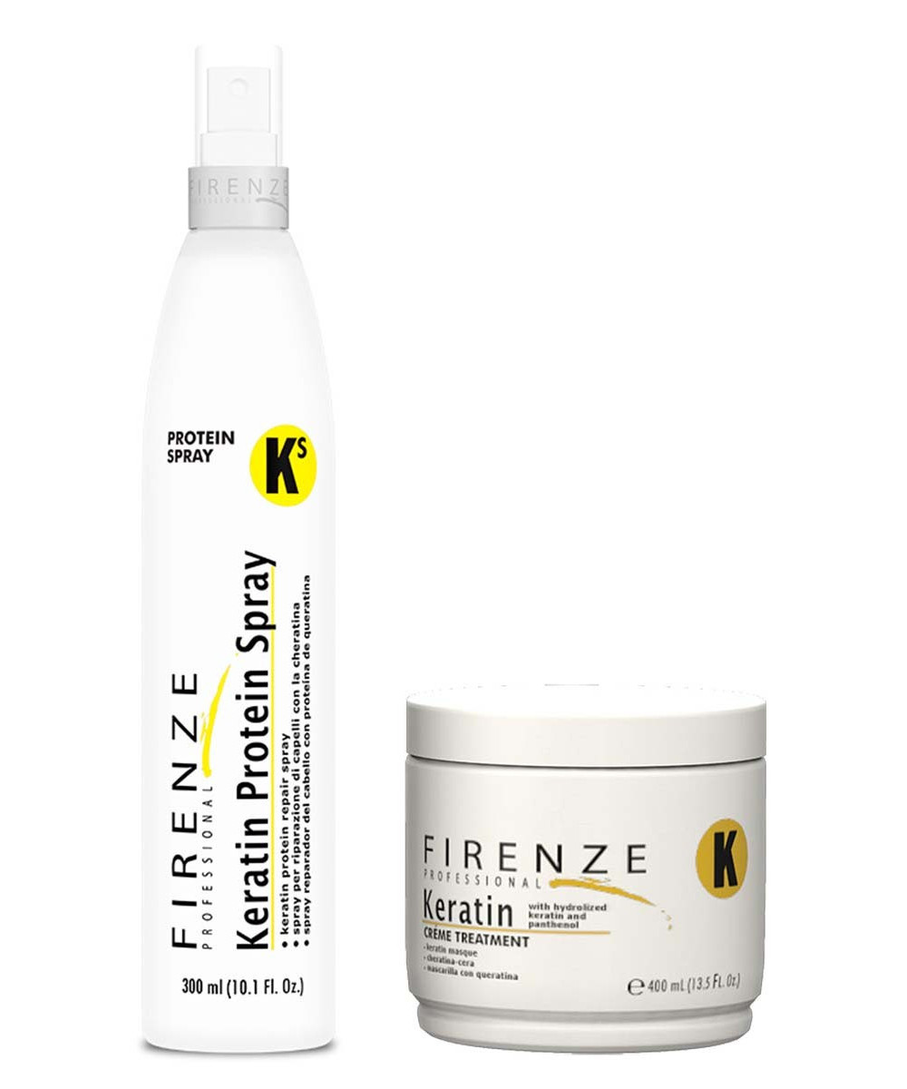 Firenze Professional Keratin Repair Bundle - Keratin Protein Repair Spray and Keratin Mask Treatment
