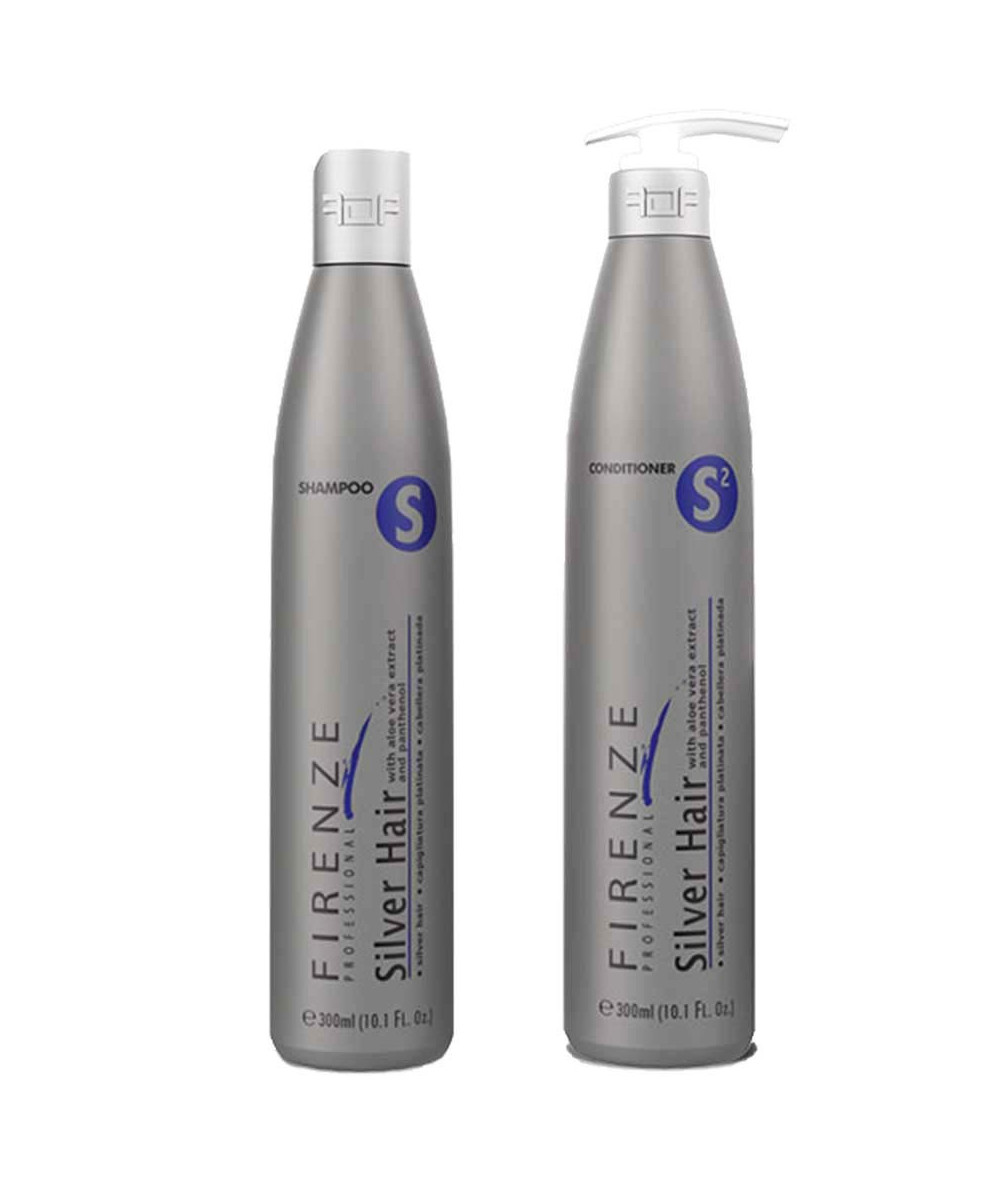 Firenze Professional Color Protection TRIO - Silver Hair Shampoo, Conditioner & Bio Complex Protein Spray