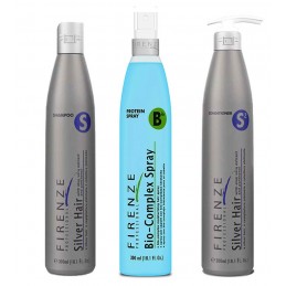 Firenze Professional Color Protection TRIO - Silver Hair Shampoo, Conditioner & Bio Complex Protein Spray