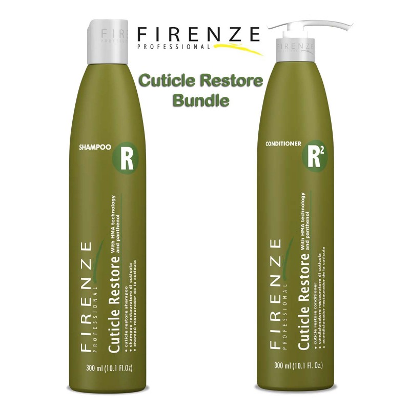 Firenze Professional Restaurador de Cutículas Bundle - Cuticle Restore Shampoo y Conditioner
