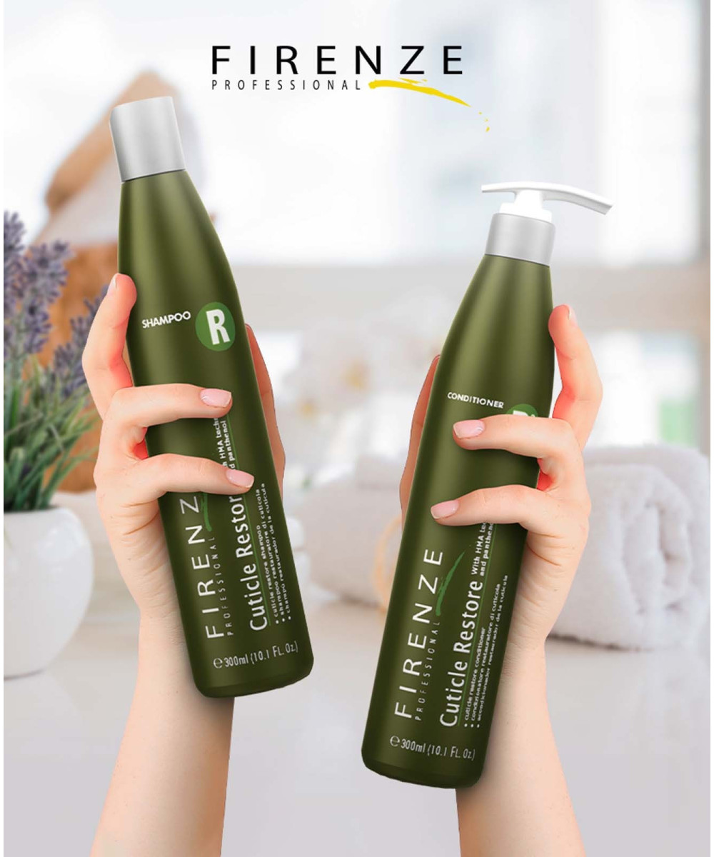 Firenze Professional Restaurador de Cutículas Bundle - Cuticle Restore Shampoo y Conditioner