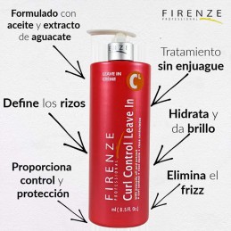 Firenze Professional Curl Control Leave In Treatment with avocado oil extract (salt sulfate & paraben free) 8.5 oz