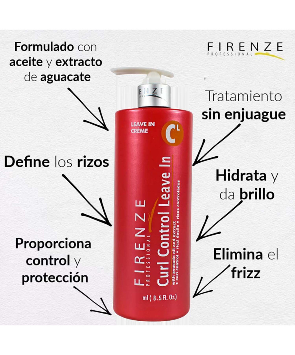 Firenze Professional Rizos Controlados Crema Leave In (sin sulfatos y sin parabenos) 8.5 oz