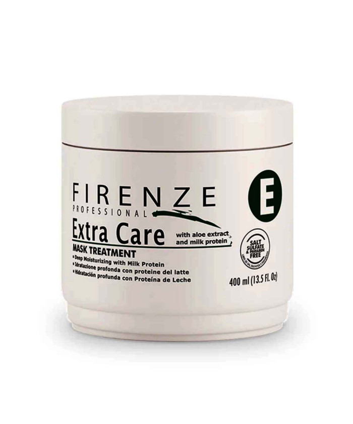 Firenze Professional Mascarilla Extra Care extracto de áloe y proteína de leche (sin sulfatos y sin parabenos) 13.5 oz