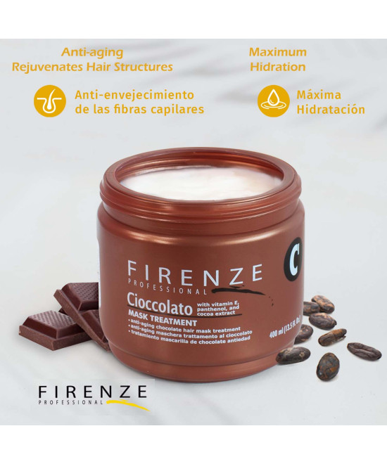 Firenze Professional Cioccolato Mascarilla Capilar Anti-Edad 13.5 oz