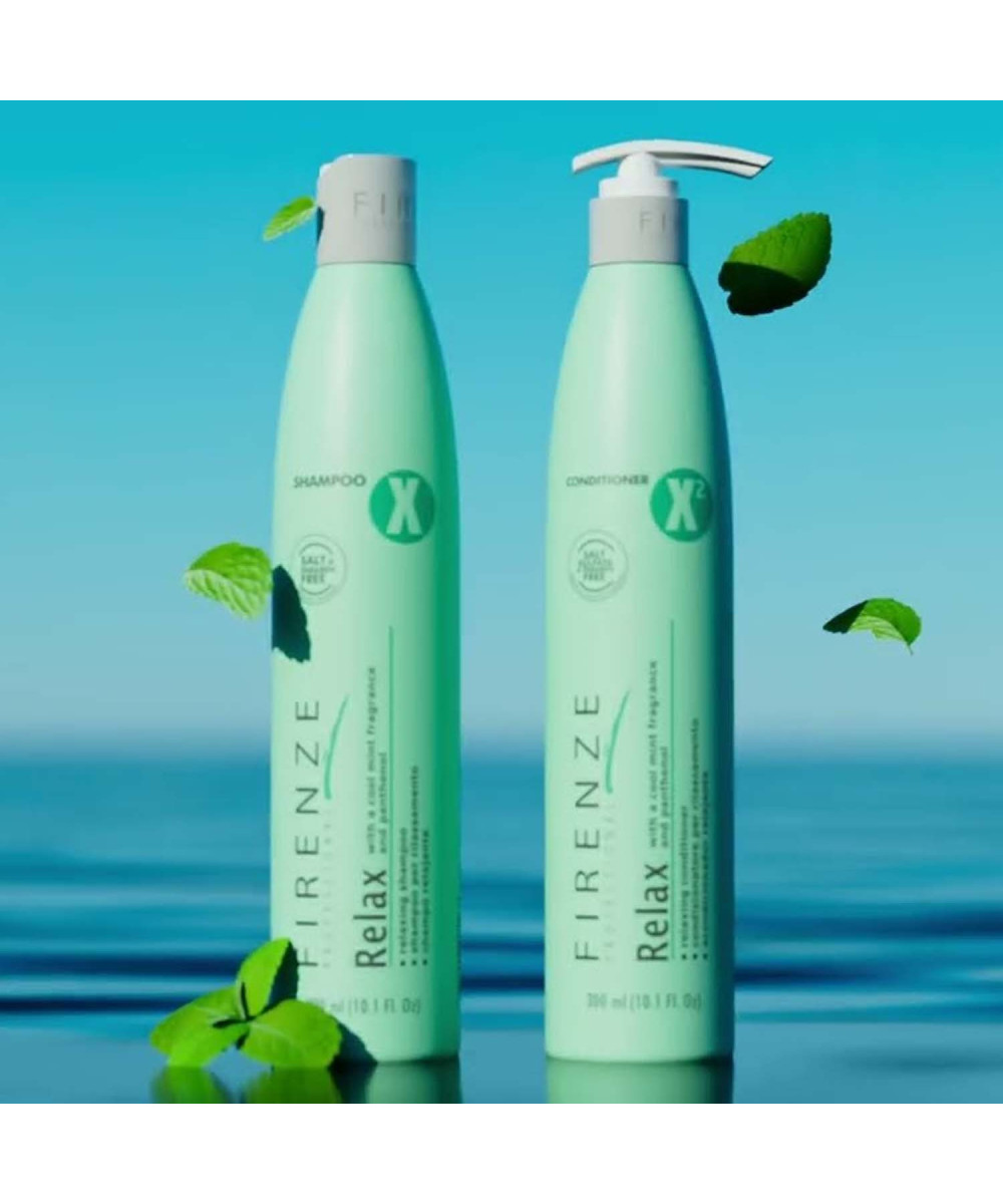Firenze Professional Relax Bundle - Relax Shampoo and Conditioner with Cool Mint Fragrance and Panthenol