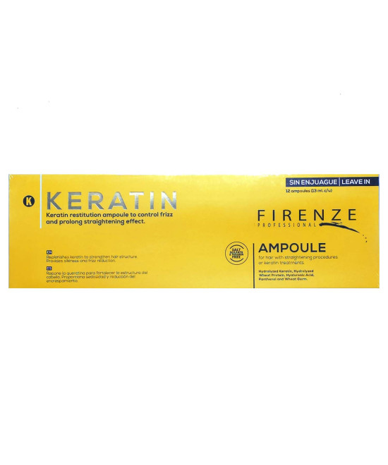 Firenze Professional Keratin Ampoules Advanced Hair Repair Treatment 12 ct