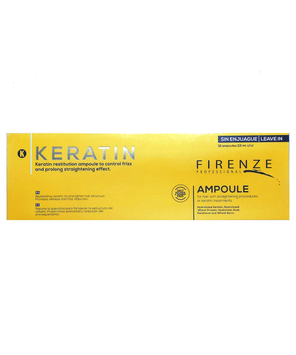 Firenze Professional Ampollas de Queratina – Tratamiento Reparador 12 pzas