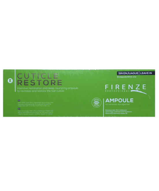 Firenze Professional Cuticle Restore Ampoules for Extremely Damaged Hair 12 ct