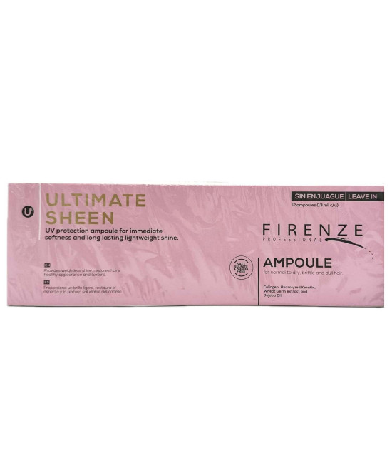 Firenze Professional Ampollas Ultimate Sheen para Cabello Frágil y Opaco 12 pzas
