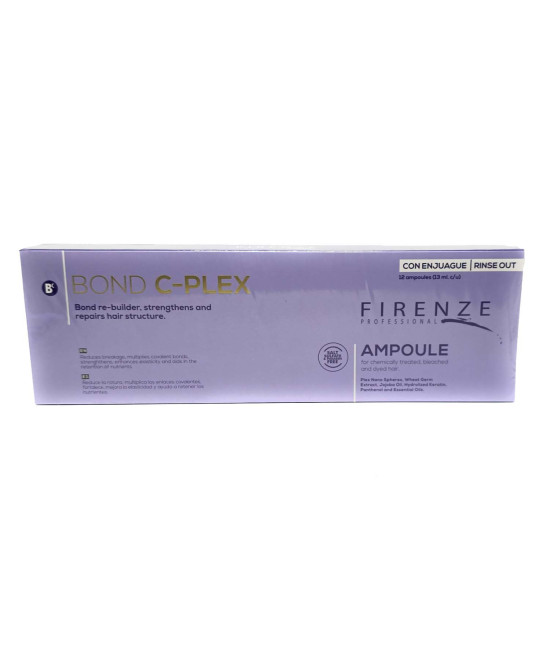 Firenze Professional Ampollas Bond C-Plex para Cabello Tratado Químicamente, Decolorado y Teñido 12 pzas