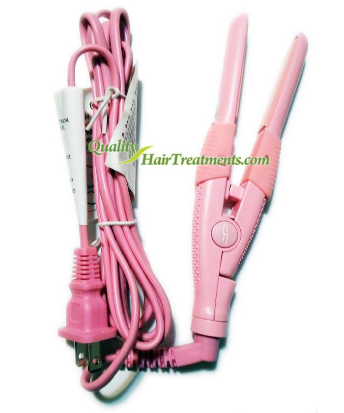 De Fabulous UBe Straight & Curl Mini Plate Flat Iron, Pink 1/2" Width